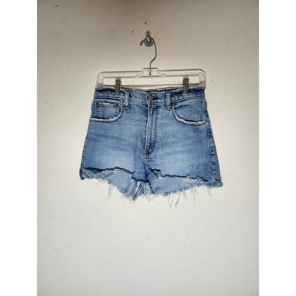 Abercrombie & Fitch Cutoff Shorts Womens‎ 26/2 Blue High Rise Distressed Denim